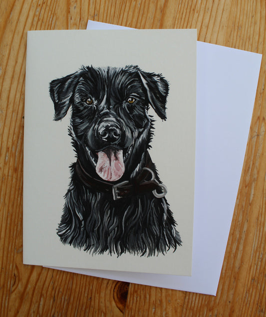 Black Labrador Greetings Card
