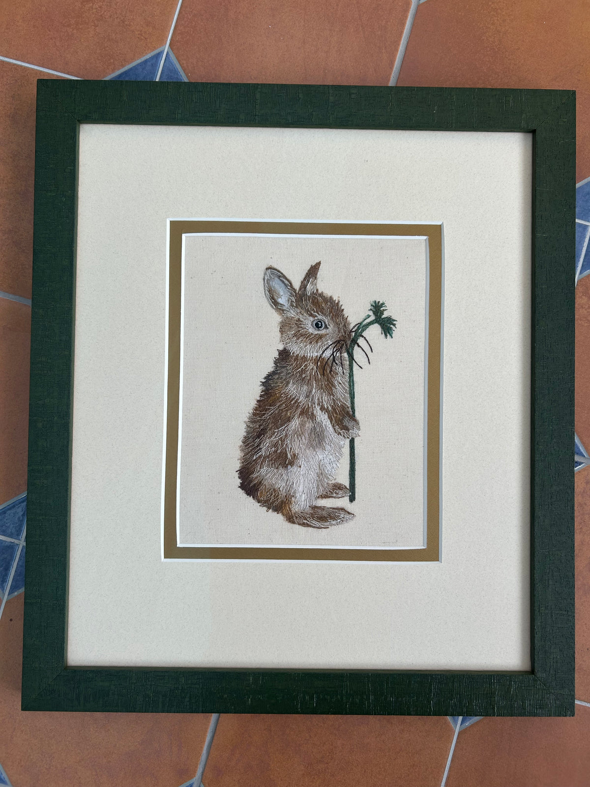 SOLD - Little Bunny Original Embroidery
