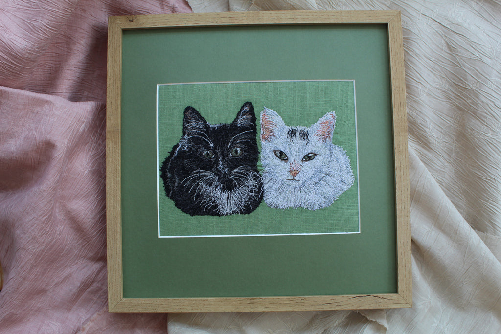 2 Pets Portrait, 12"x12" Frame with Custom Mount £200- Commission Enquiry