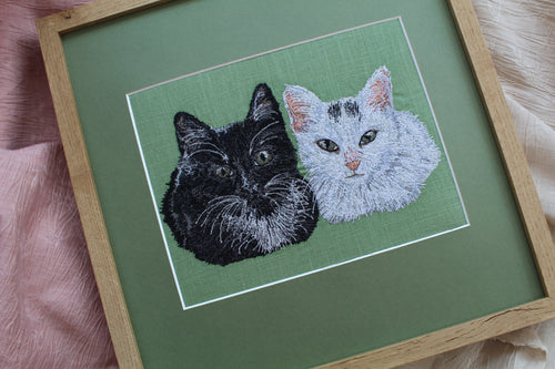 2 Pets Portrait, 12"x12" Frame with Custom Mount £200- Commission Enquiry
